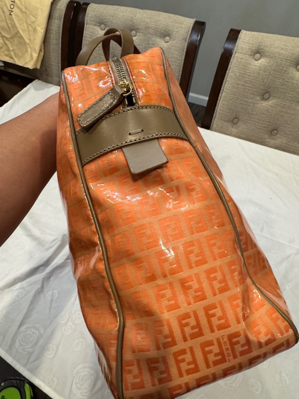 Authentic Fendi Orange FF Monogram Weekender bag - Picture 10 of 16